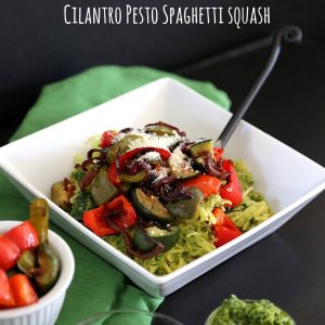 Roasted Veggies over Cilantro Pesto Spaghetti Squash - La Cooquette