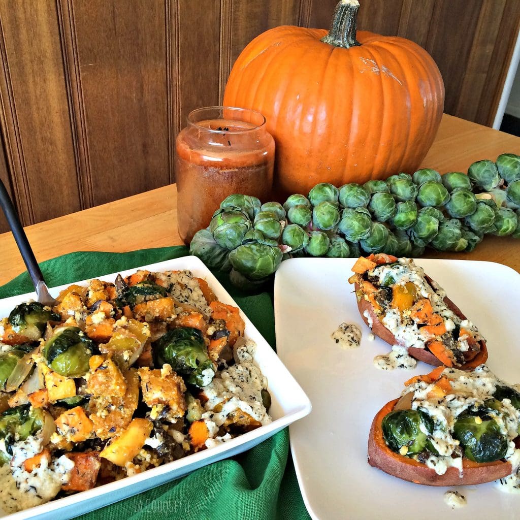 Fall Harvest in Roasted Sweet Potato Skins - La Cooquette Thanksgiving