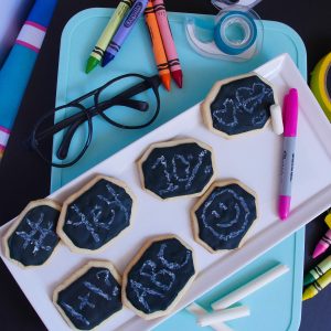 Edible chalkboard cookies