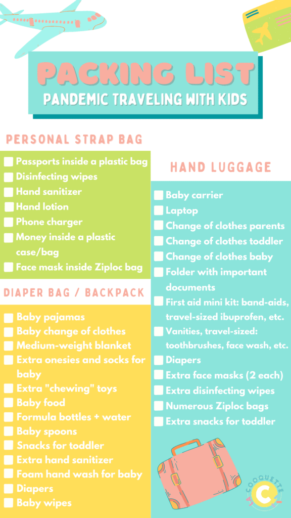 Packing list for flying with kids during covid-19 pandemic