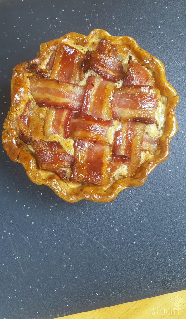 The bacon lattice on top of the pie adds an extra-crispy!