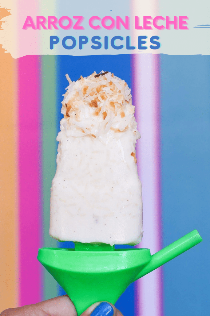 Arroz con leche popsicles image to share on Pinterest