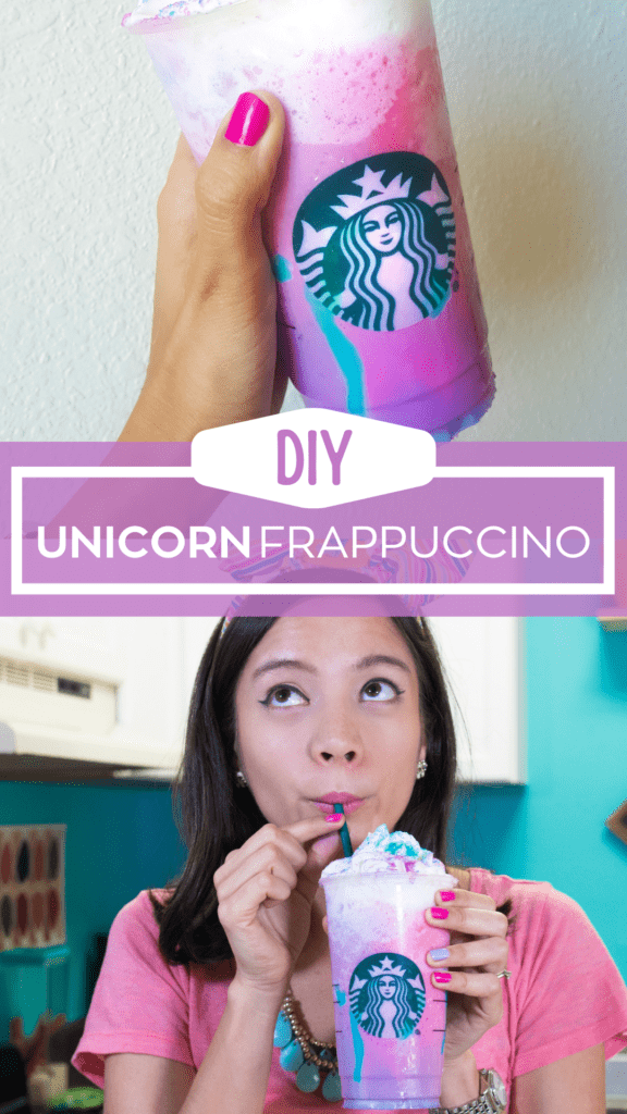 Unicorn Frappuccino image to share on PInterest