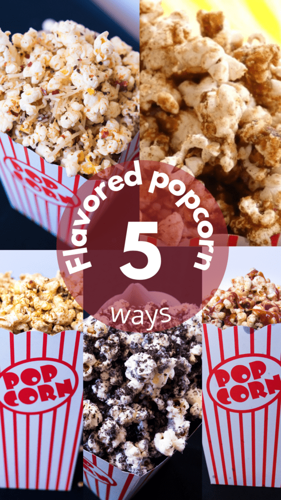 Flavored popcorn recipe to post on Pinterest