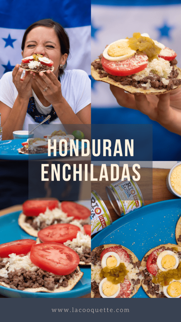 Honduran enchiladas image for sharing this delicious recipe on Pinterest and other social media