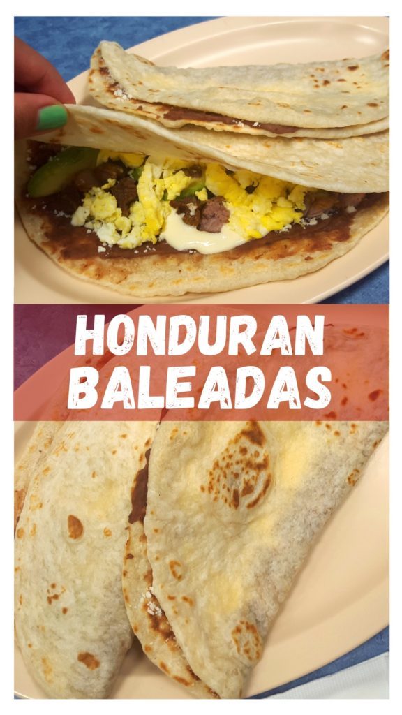 Honduran baleadas image for sharing on Pinterest