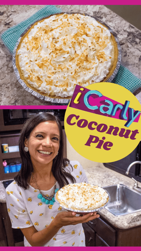 iCarly coconut pie recipe poster to share on Pinterest and social media