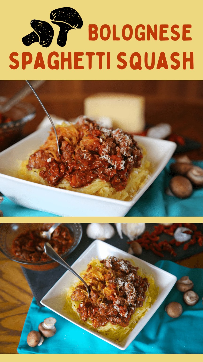 Spaghetti Squash Recipe (with Cremini Mushroom and Red Wine Sauce!)