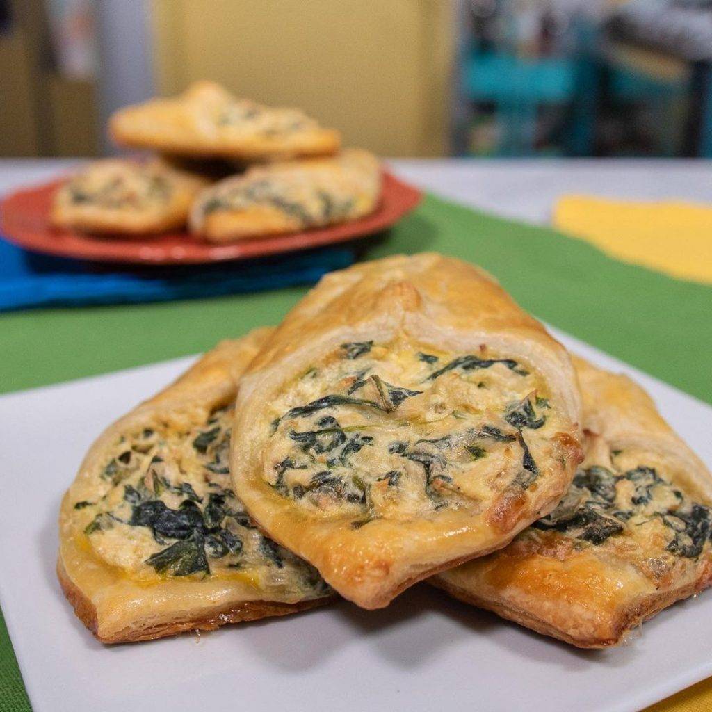 Kronk's spinach puffs with extra-chicken filling