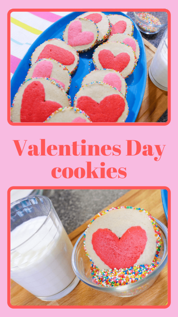 Valentine's day cookies poster for Pinterest. La Cooquette.