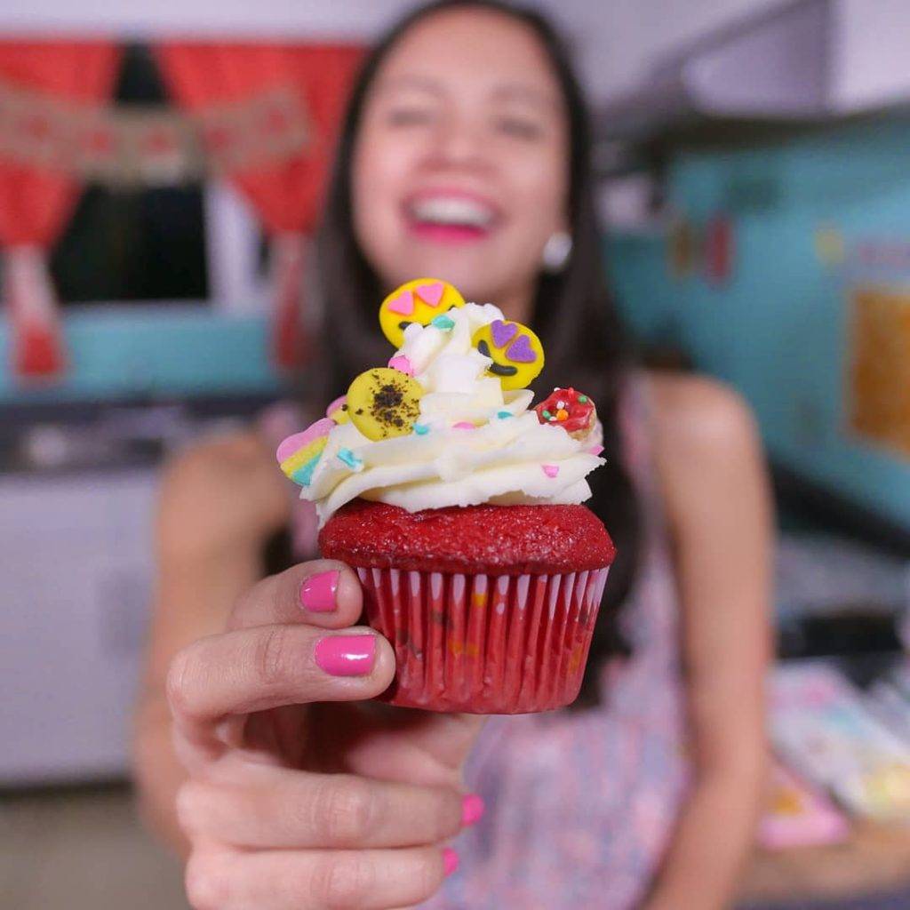 La Cooquette showing custom sprinkles topping a cupcake